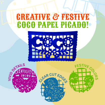 Coco Inspired Party Banner 2 Pack Papel Picado - PAPER Garlands (30 Feet Total) - Image 6