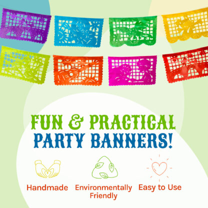 Coco Inspired Party Banner 2 Pack Papel Picado - PAPER Garlands (30 Feet Total) - Image 11