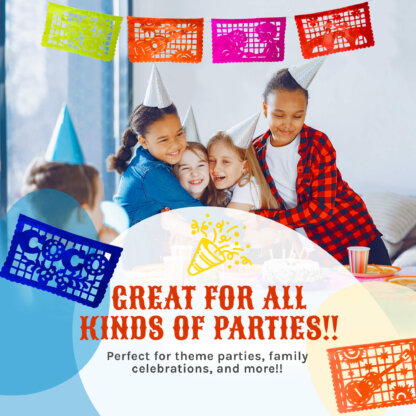 Coco Inspired Party Banner 2 Pack Papel Picado - PAPER Garlands (30 Feet Total) - Image 8