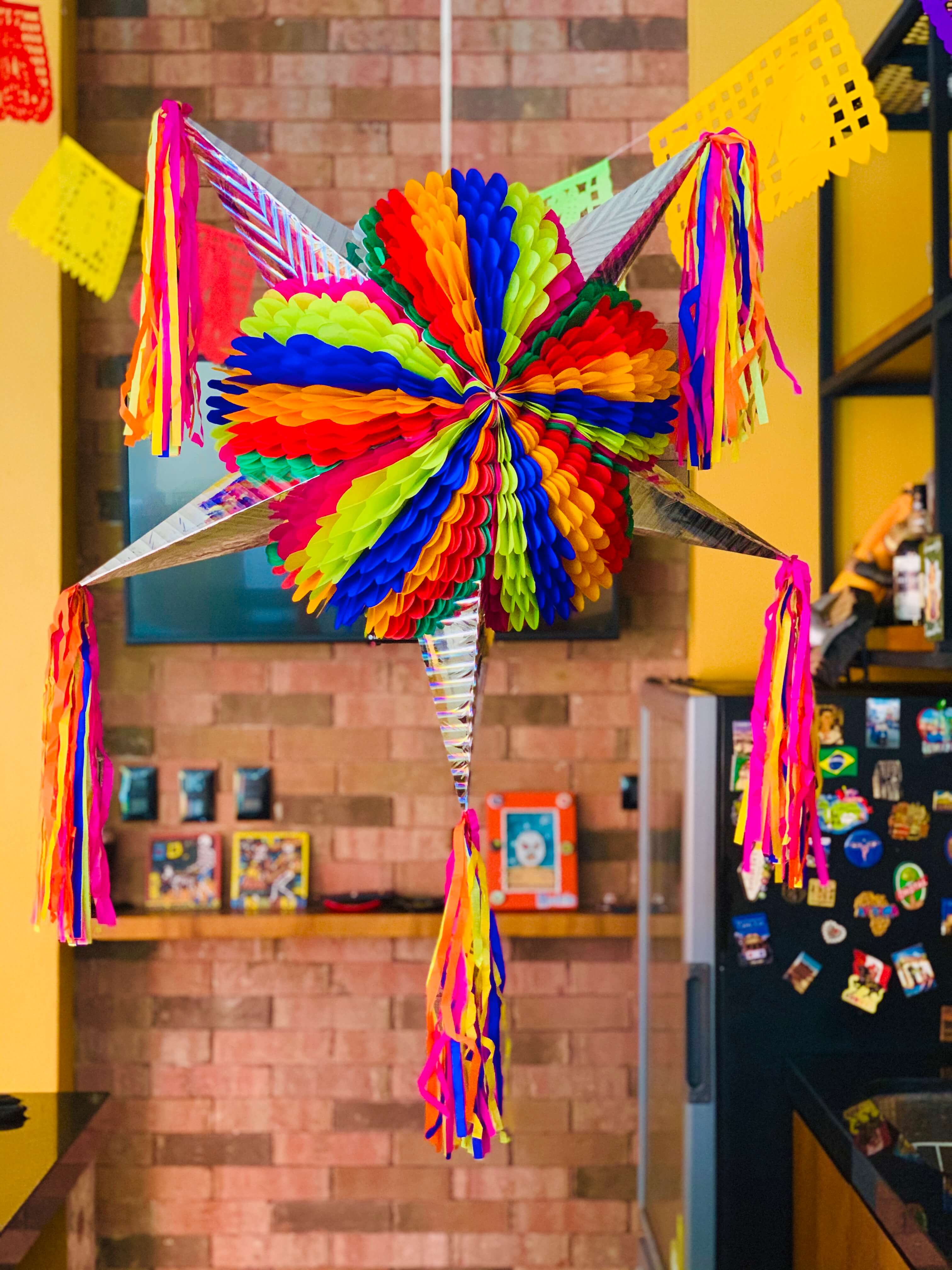 Mexican Star Piñata - JUMBO Rainbow - Colorful Foldable and Festive for ...