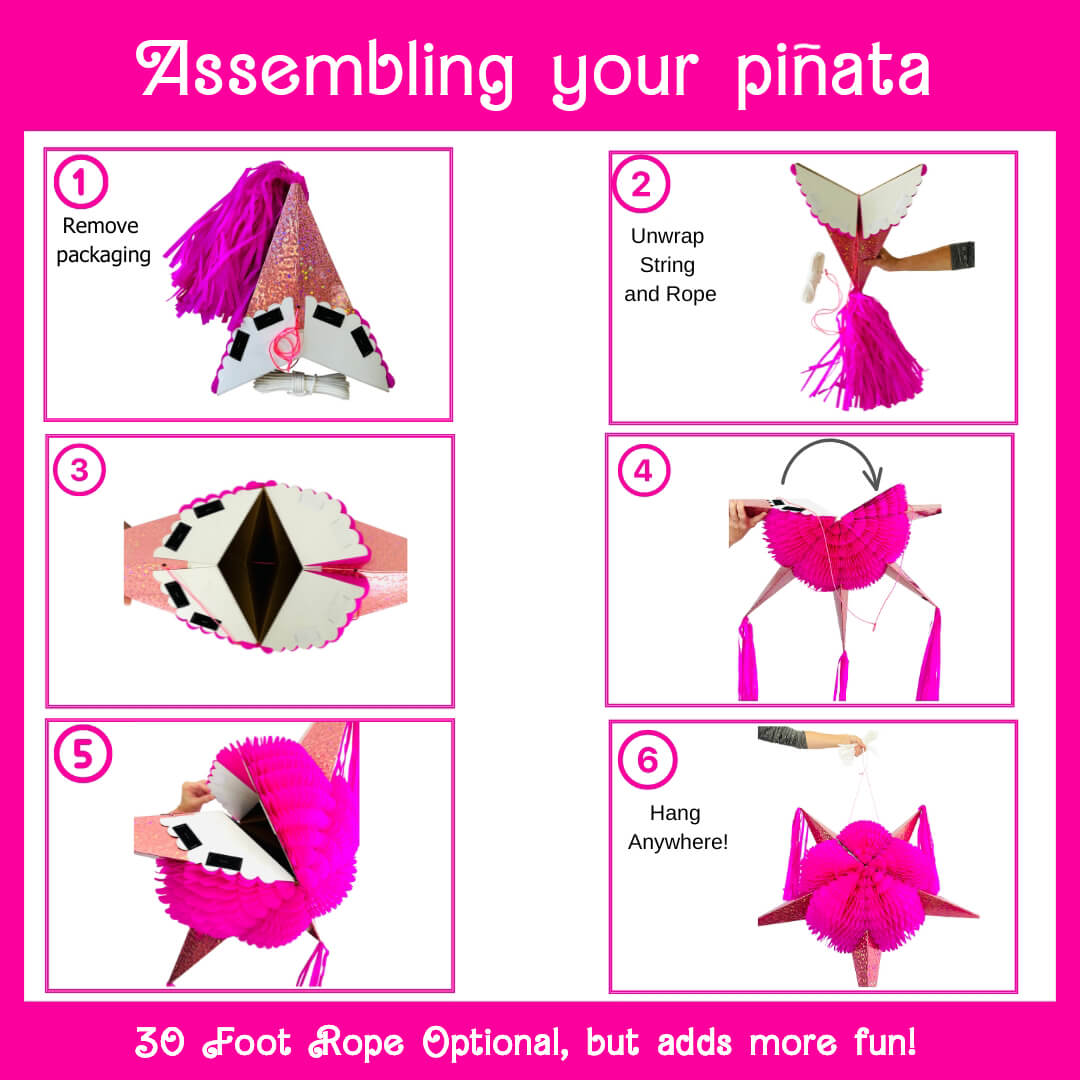 Barbie Pink Extra Large Foldable Party Piñata - 30 Feet of Rope